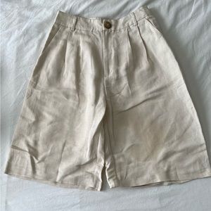 Stradivarius Long Linen Shorts
